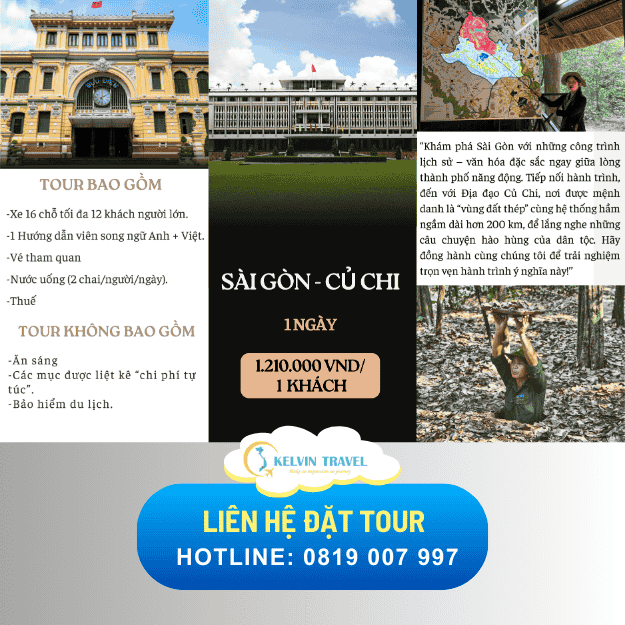 Tour Sài Gòn - Địa Đạo Củ Chi 1 Ngày