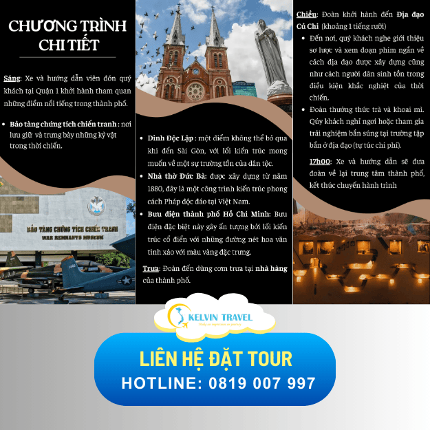 Tour Sài Gòn - Địa Đạo Củ Chi 1 Ngày
